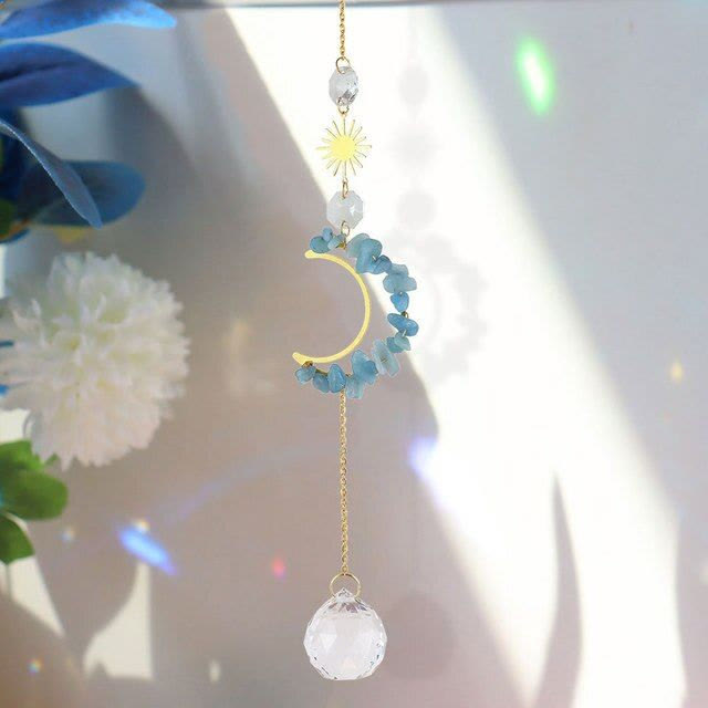 Olivenorma Moon Suncatcher Wall Hanging Wind Chime