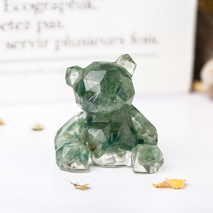 Olivenorma Mirror Sitting Bear Gemstone Decoration