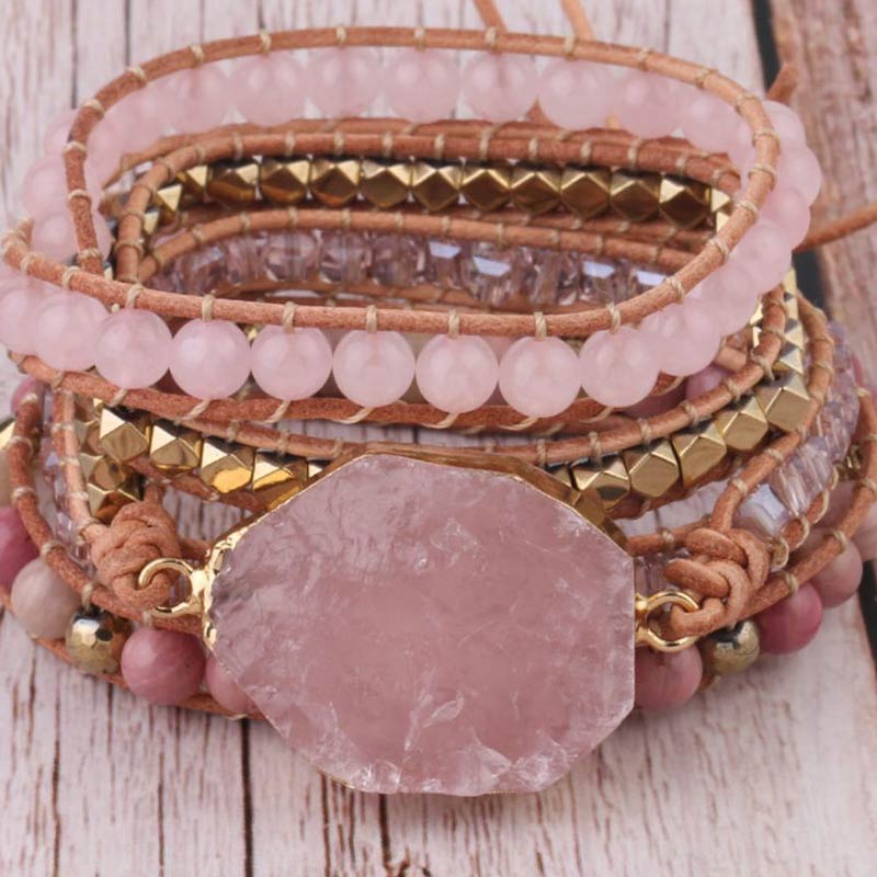 Olivenorma Rose Quartz Stone Bracelet