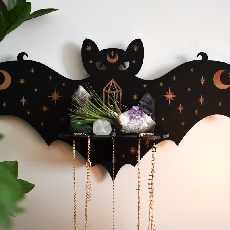 Olivenorma Celestial Bat Altar Crystal Shelf