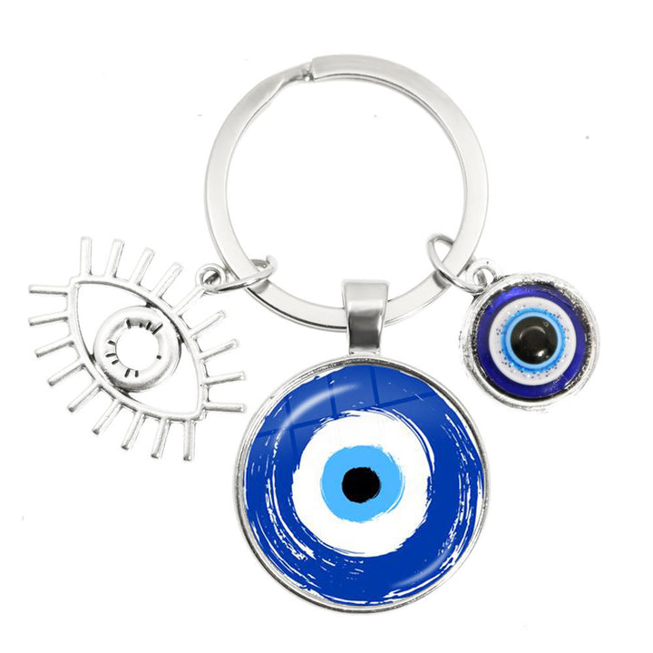 Olivenorma Blue Evil Eye Hamsa Epoxy Keychain