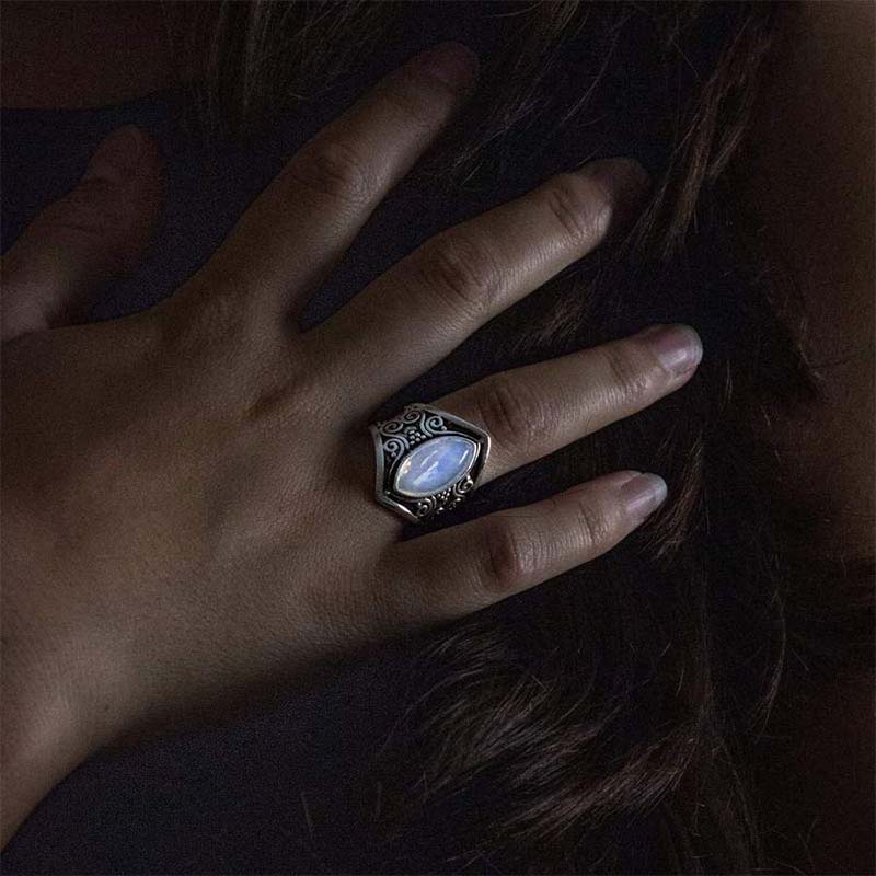 Olivenorma Moonstone Healing Protection Ring