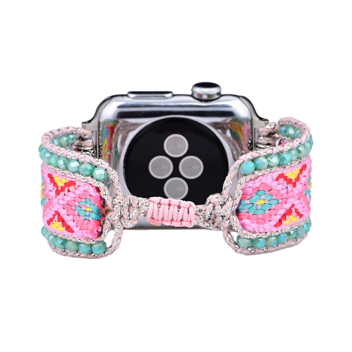 Olivenorma Amazonite Pink Nylon Braided Apple Watch Strap