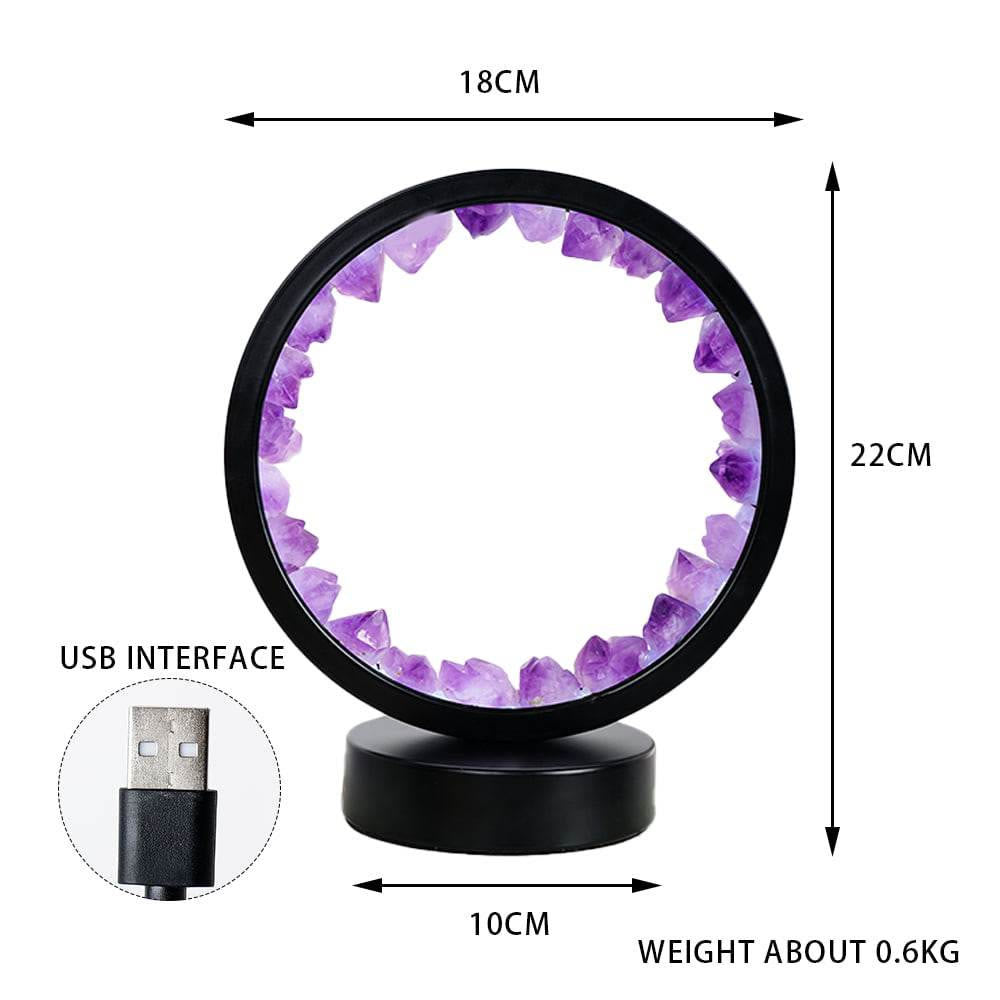 Olivenorma Natural "Amethyst Crystal Cluster Zen Light" Lamp Lights LED Decoration Rechargeable - image 9
