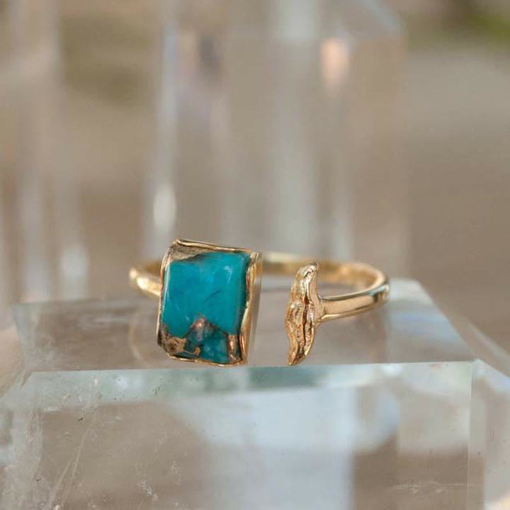 Olivenorma Adjustable Beohemian Turquoise Ring