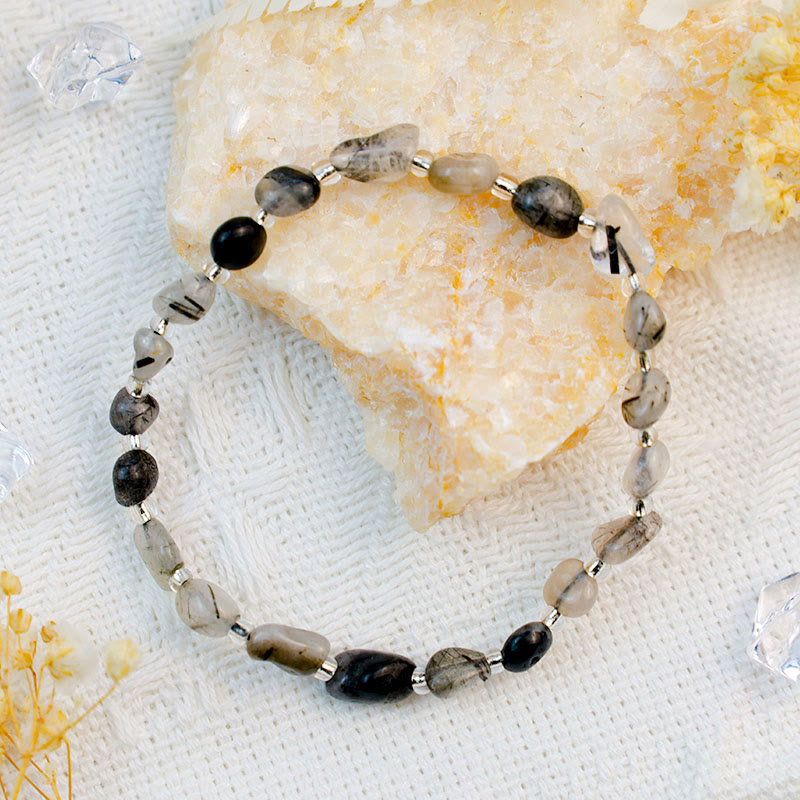 Olivenorma Irregular Crystal Gravel Handmade Bracelet