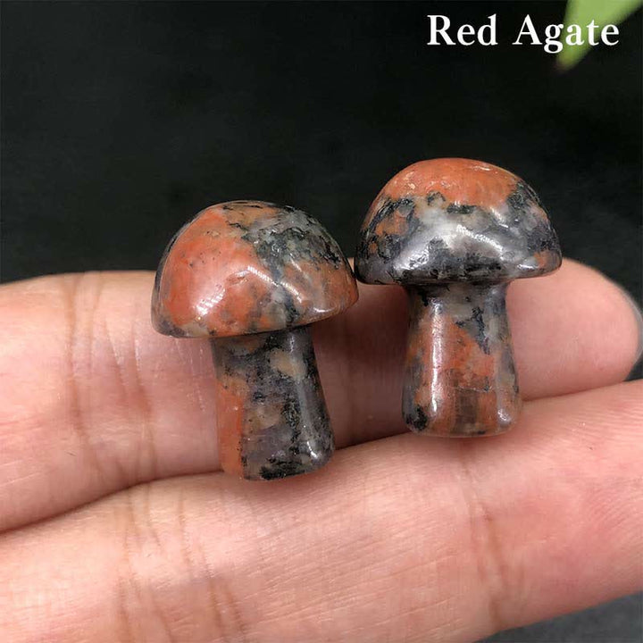 Olivenorma Natural Crystal Mini Mushroom Decoration  - Red Agate - image 28