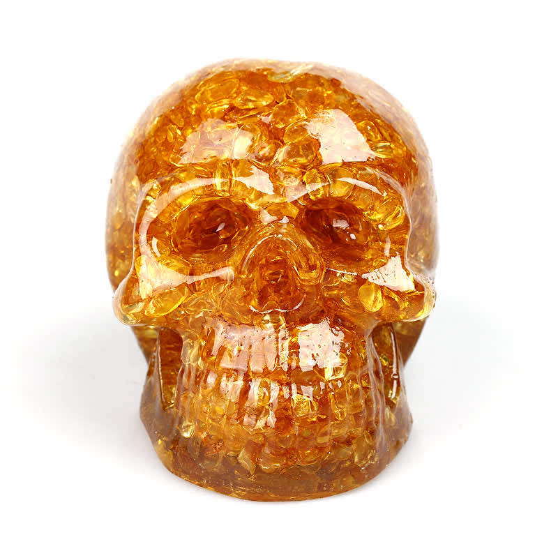 Olivenorma Natural Crystal Skull Gemstone Decoration