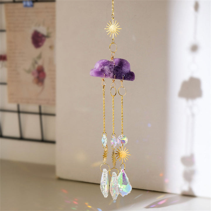 Olivenorma Natural Crystal Cloud Suncatcher Wind Chime