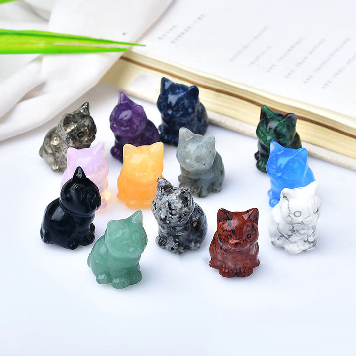 Olivenorma Crystal Kitten Stone Carving Crafts Gemstone Decoration - image 26
