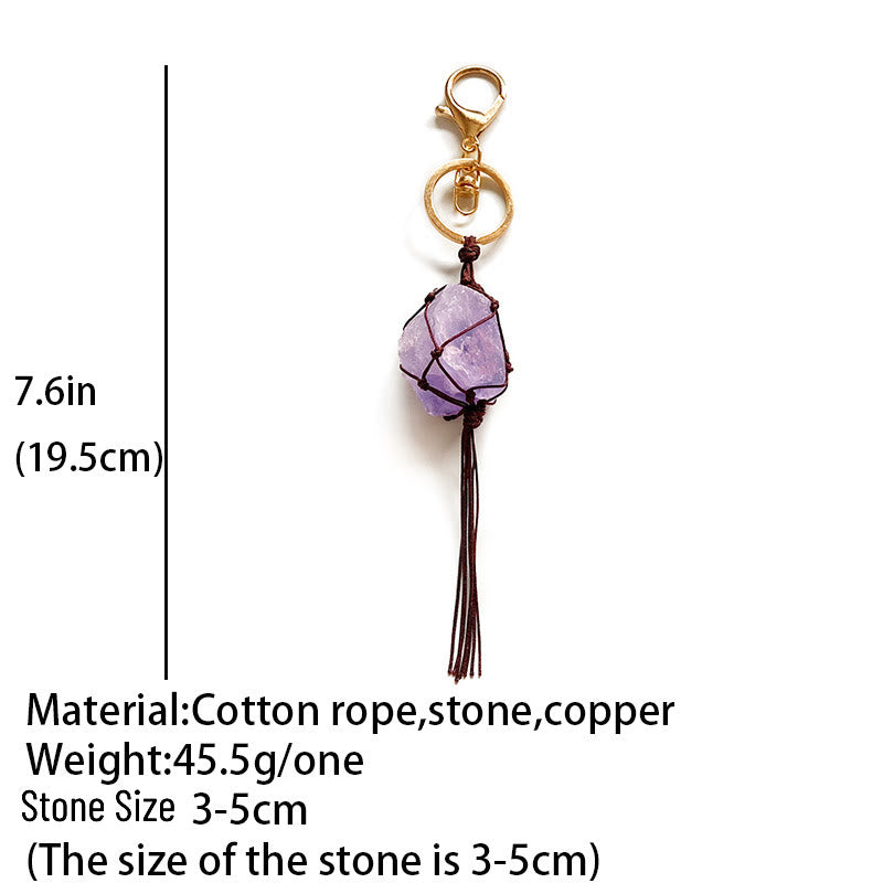 Olivenorma Natural Crystal Stone Rough Phone Strap Keychain