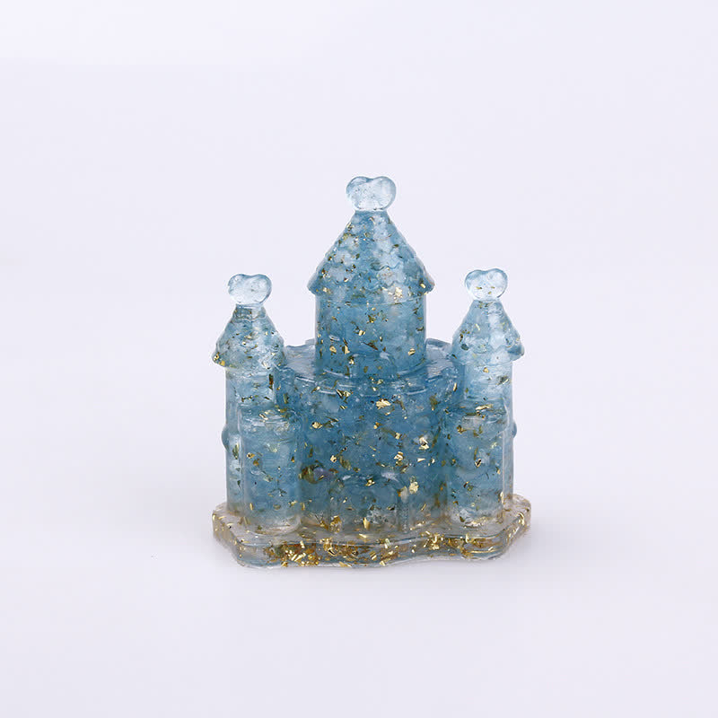 Olivenorma Natural Crystal Epoxy Castle Gemstone Decoration