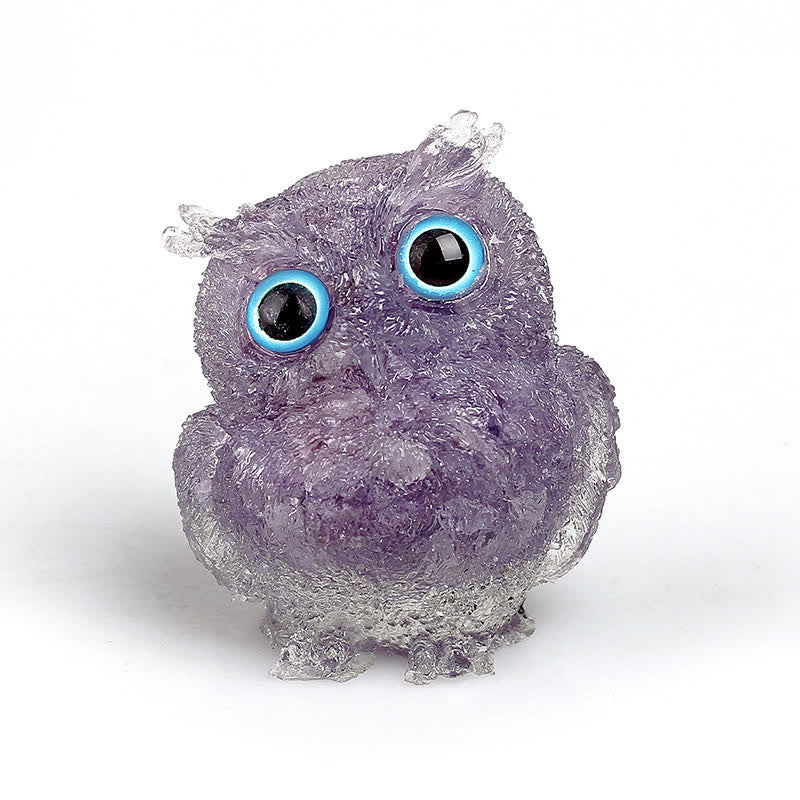 Olivenorma Wise Guardian Crystal Owl  Figurine Gemstone Decoration - Amethyst - 2.28''(L) * 1.89''(W) * 1.53''(H) - image 46