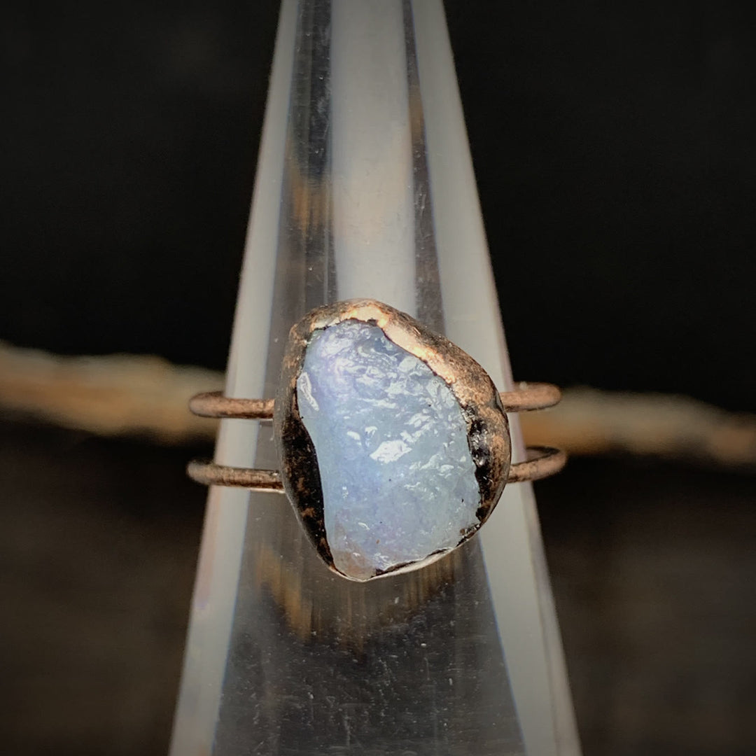 Olivenorma Natural Irregular Raw Stone Twelve Birthstone Adjustable Ring