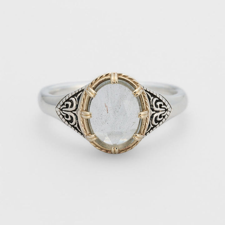 Olivenorma Natural Labradorite 925 Sterling Silver Ring