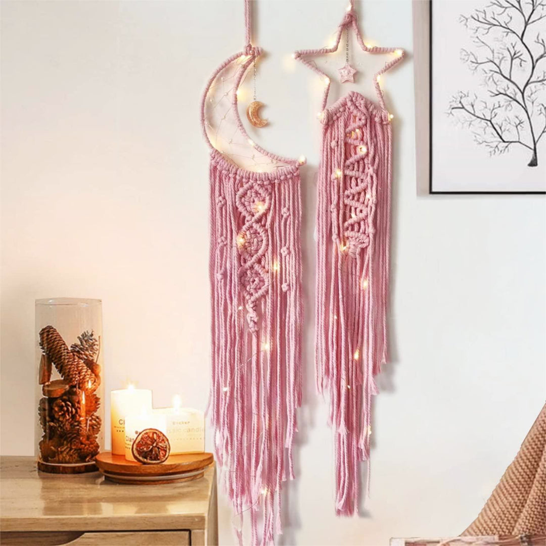 Olivenorma Star Moon Macrame Tassel Dream Catcher