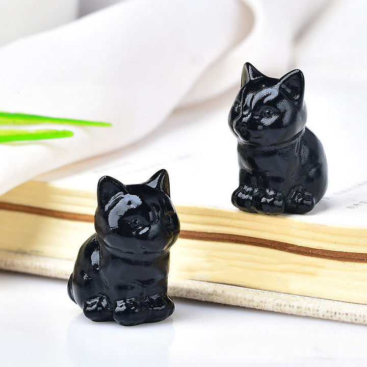 Olivenorma Crystal Kitten Stone Carving Crafts Gemstone Decoration - image 5