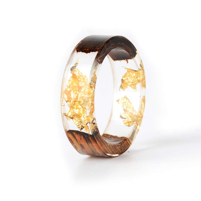 Olivenorma Intellectual & Optimistic - Handmade Wood Ring - Gold - 11 - image 31