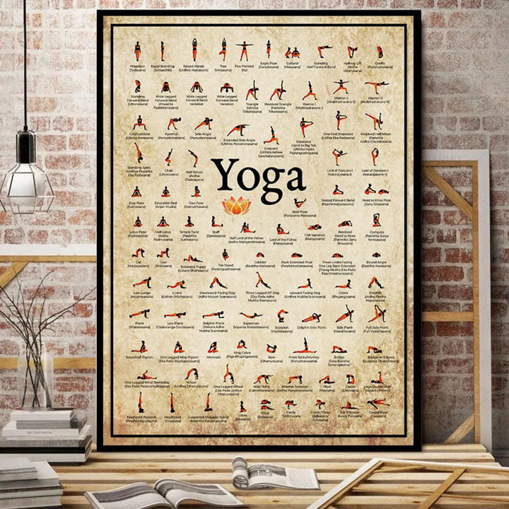 Olivenorma Gym Yoga Chart Pose Home Poster