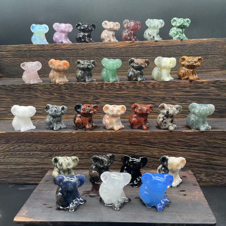 Olivenorma 1.2 Inches Carved Cute Koala Figurine Gemstone Decoration - image 45