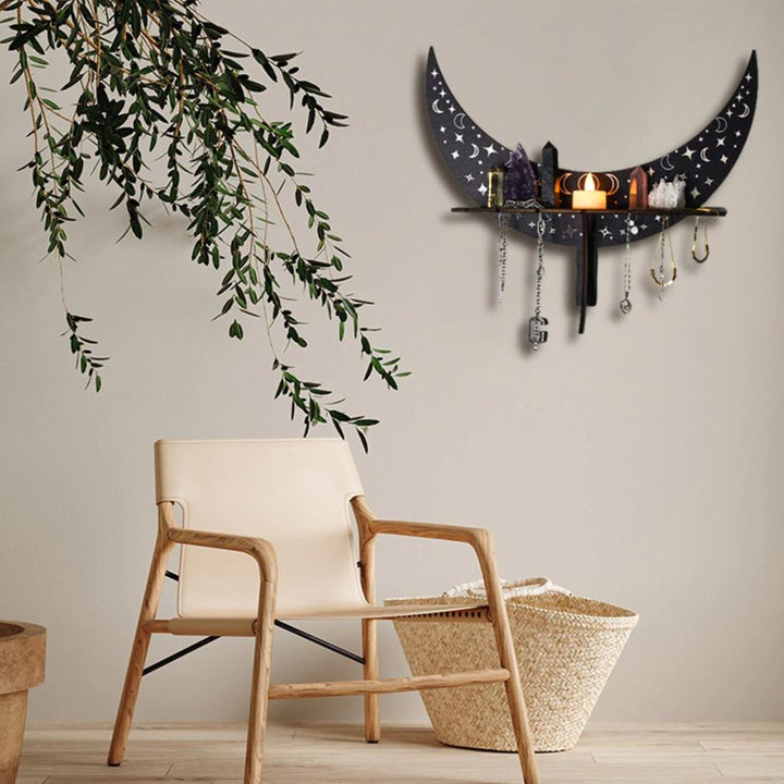 Olivenorma Crescent Wooden Witch Crystal Shelves Shelf - image 4