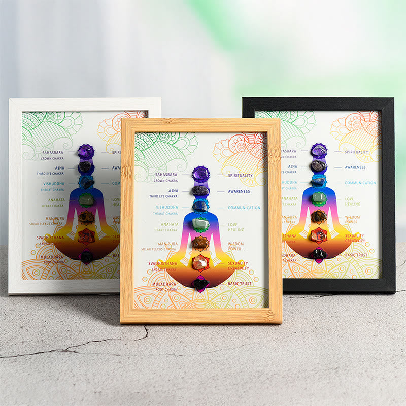 Olivenorma Chakra Raw Stone Crystal Photo Frame Table Decoration