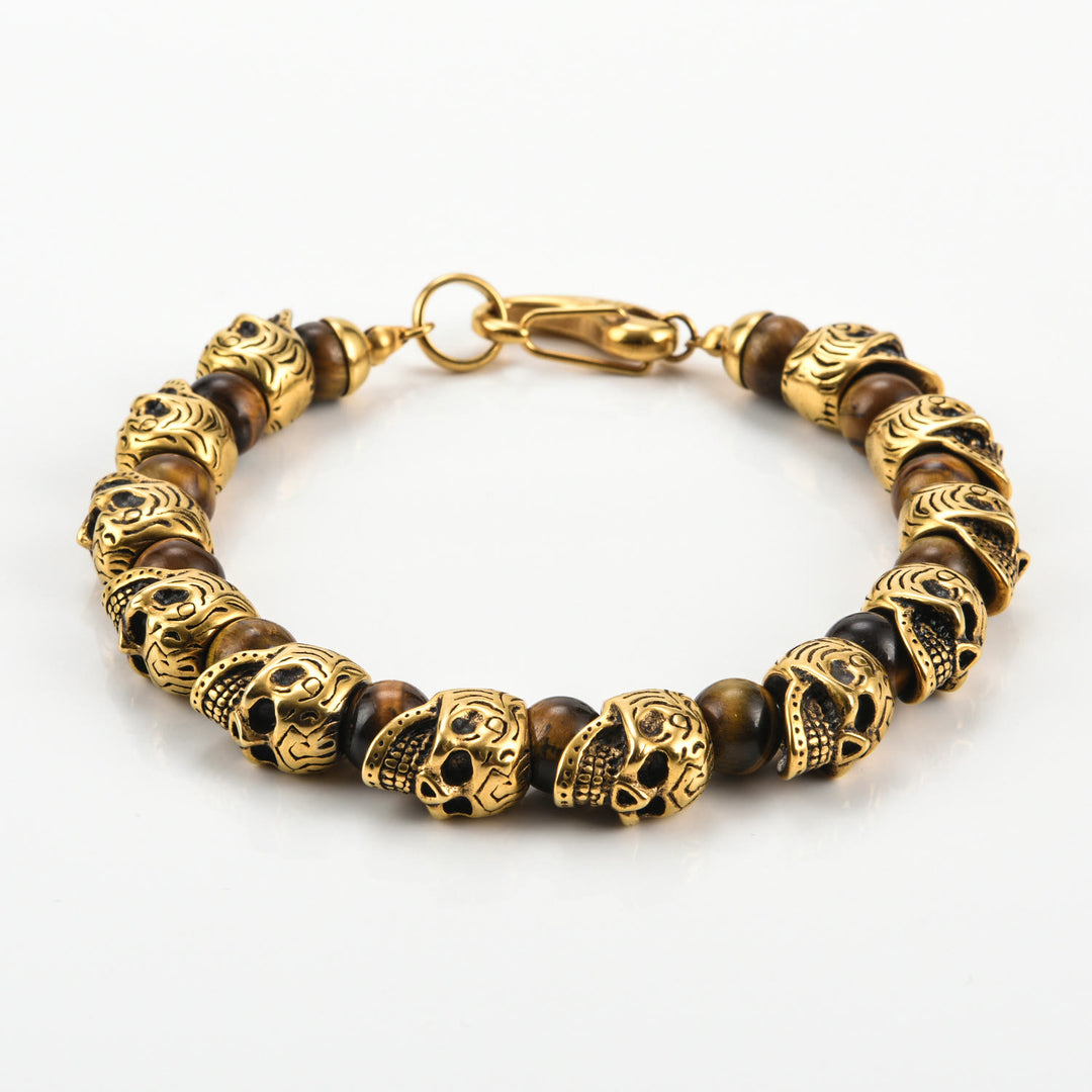 Olivenorma Natural Tiger Eye Handmade Stainless Steel Bracelet