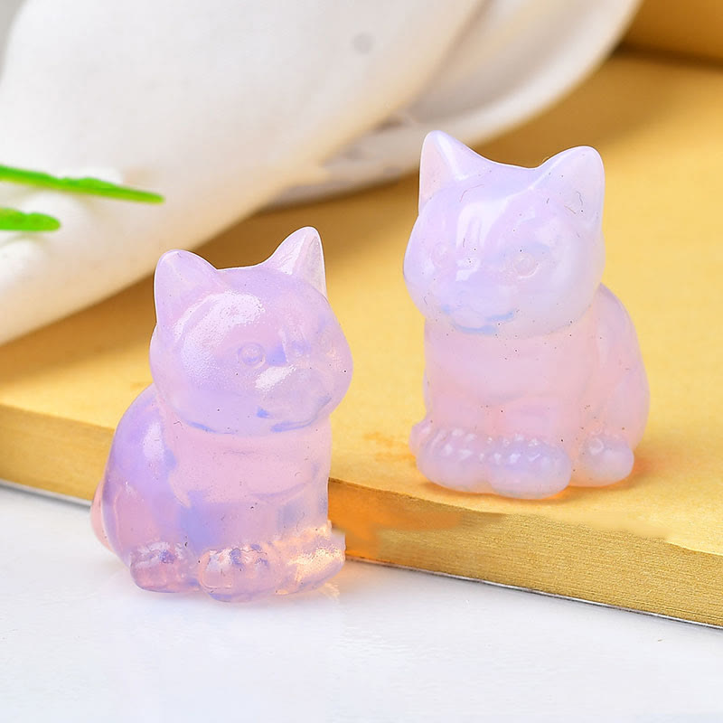Olivenorma Crystal Kitten Stone Carving Crafts Gemstone Decoration - image 24
