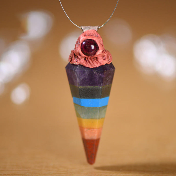 Olivenorma Natural 7 Chakra Red Pendant