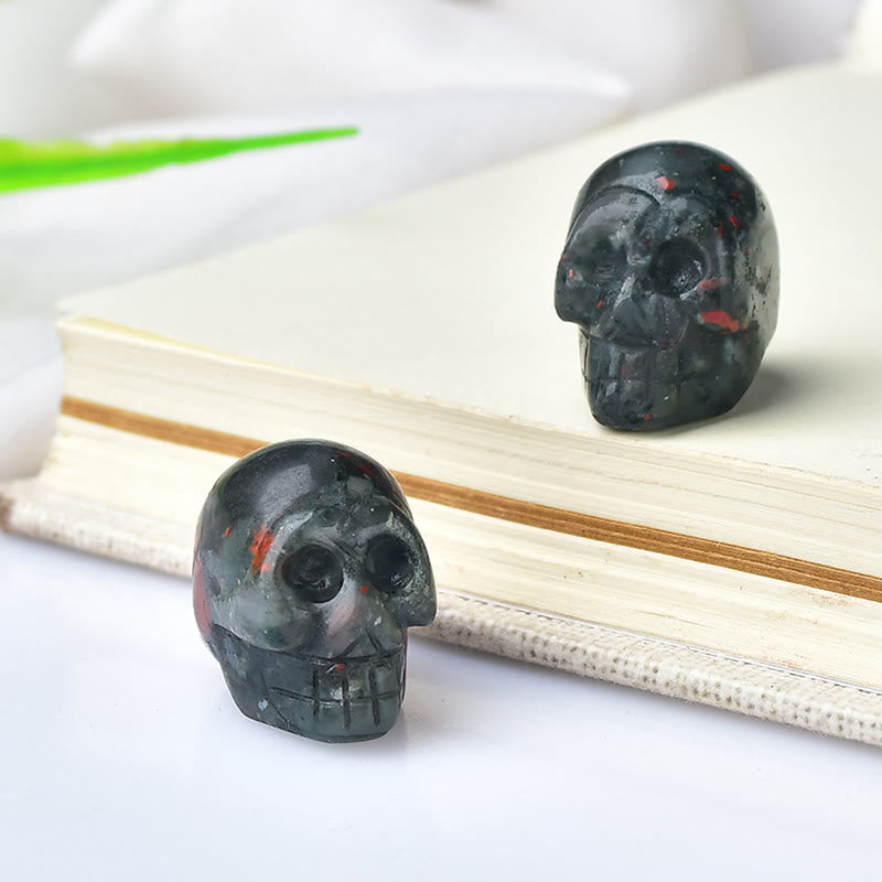 Olivenorma Crystal Mini Skull Halloween Gemstone Decoration - Bloodstone - image 19