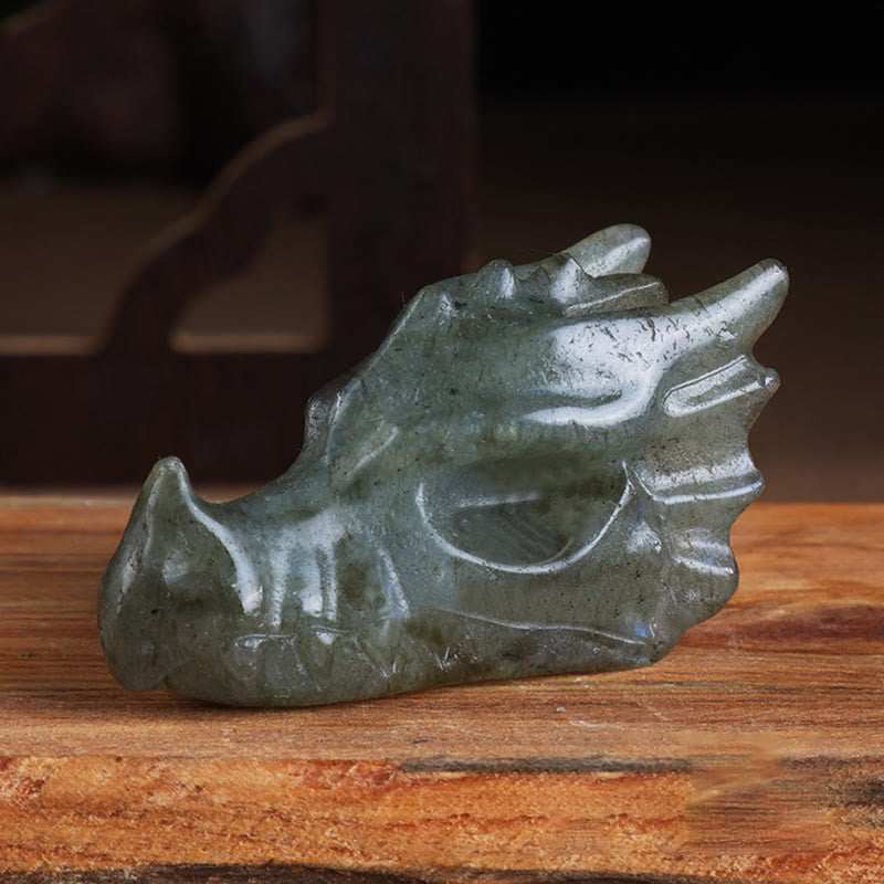Olivenorma Crystal Stone Carving Dragon Head Gemstone Decoration - image 1
