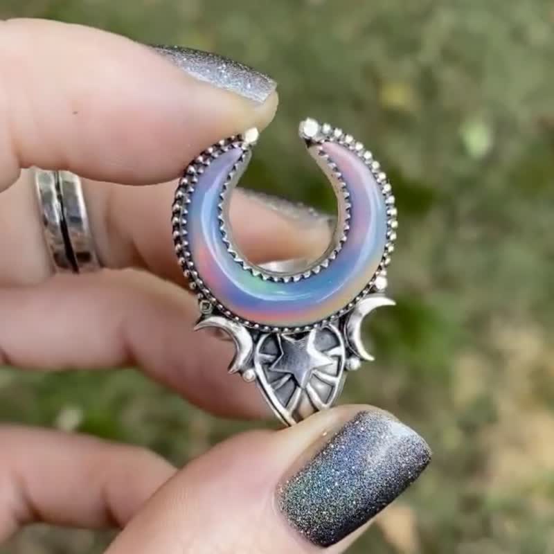 Olivenorma Vintage Moonstone Water Drop And Moon Necklace