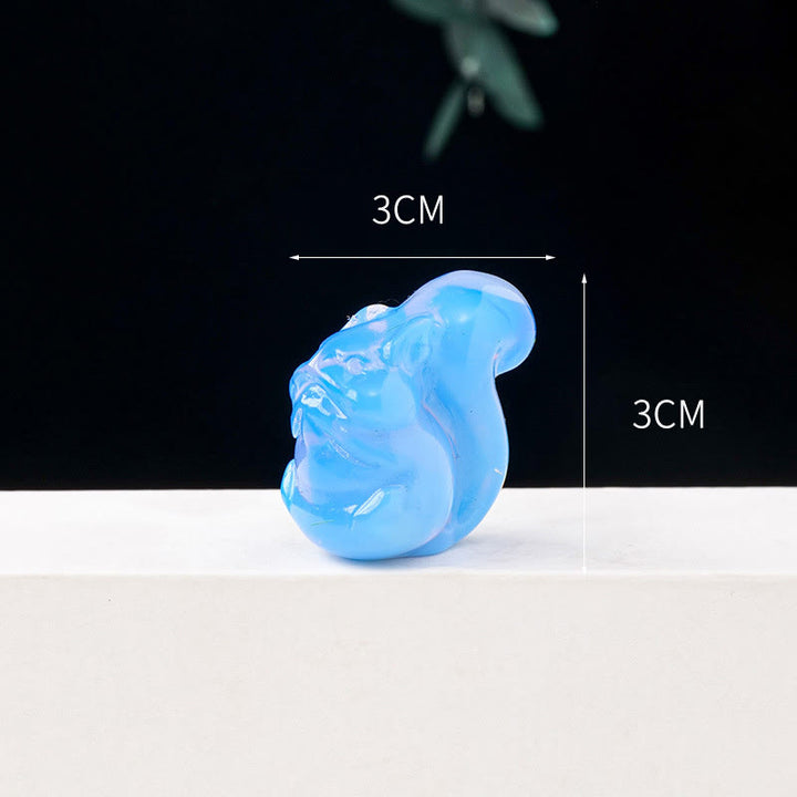 Olivenorma Natural Crystal Squirrel Carving Ornament Gemstone Decoration