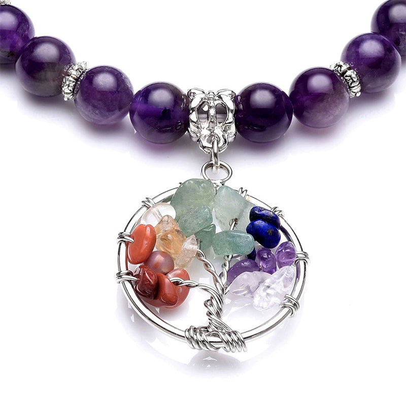 Chakra Tree Of Life Amethyst Bracelet