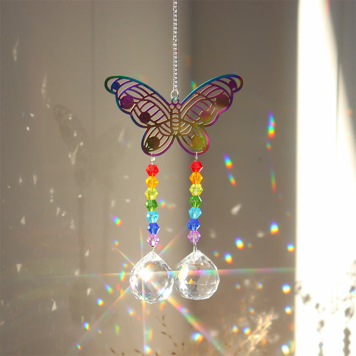 Olivenorma Clear Crystal Hanging Chakra Beads Wind Chime Suncatcher - Color Butterfly#2 - image 40