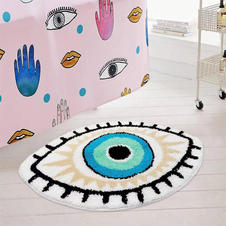 Olivenorma 1pc Absorbent White Evil Eye Rugs Carpet