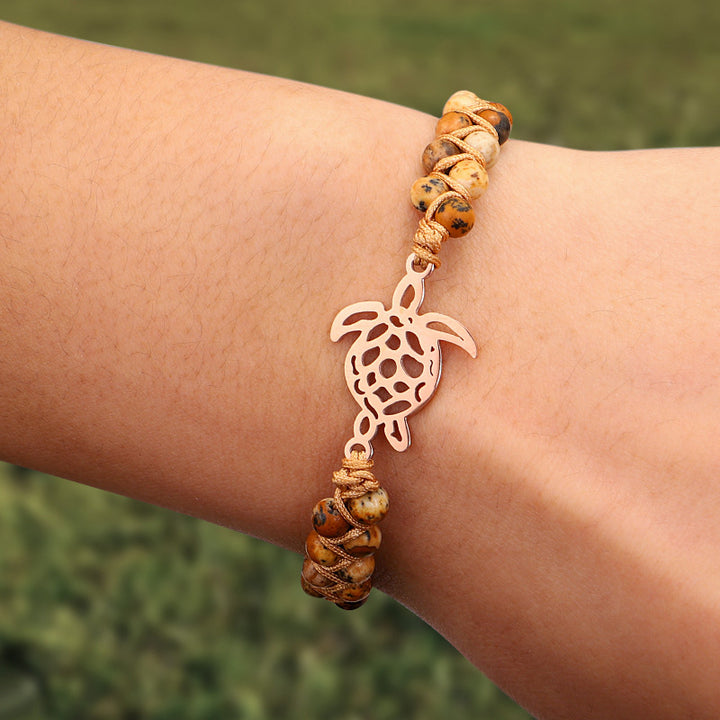 Natural Stone Turtle Bracelet