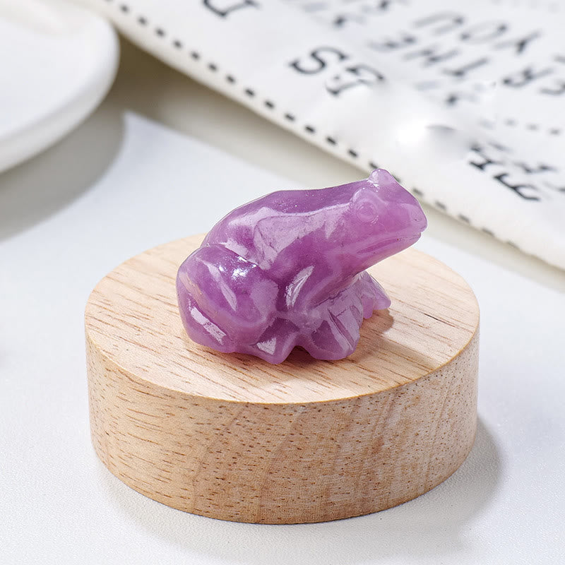 Olivenorma Serene Spirit Gemstone Frog Gemstone Decoration - Lepidolite - With Card - image 38
