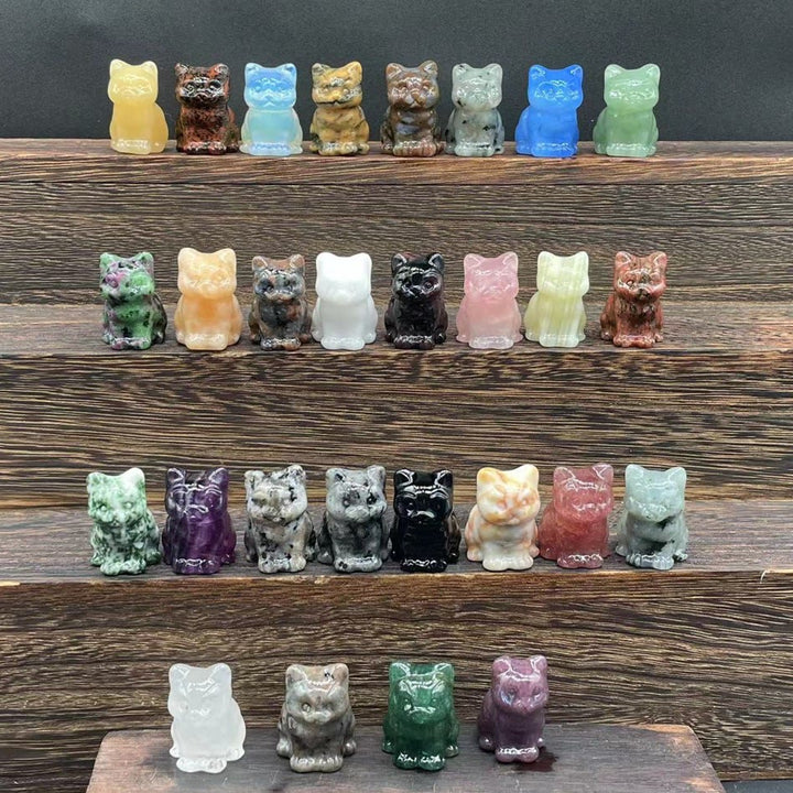 Olivenorma Natural Stone 1.2 Inch Cute Kitten Gemstone Decoration - image 0