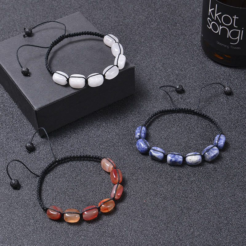 Olivenorma 7 Chakra Crystal Gemstone Bead Braided Wrap Men Bracelet  - image 22