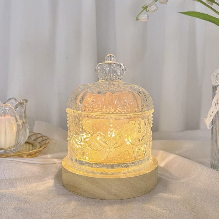 Olivenorma Diffuser Stone Carved Glass Cup Crystal Aromatherapy Lamp