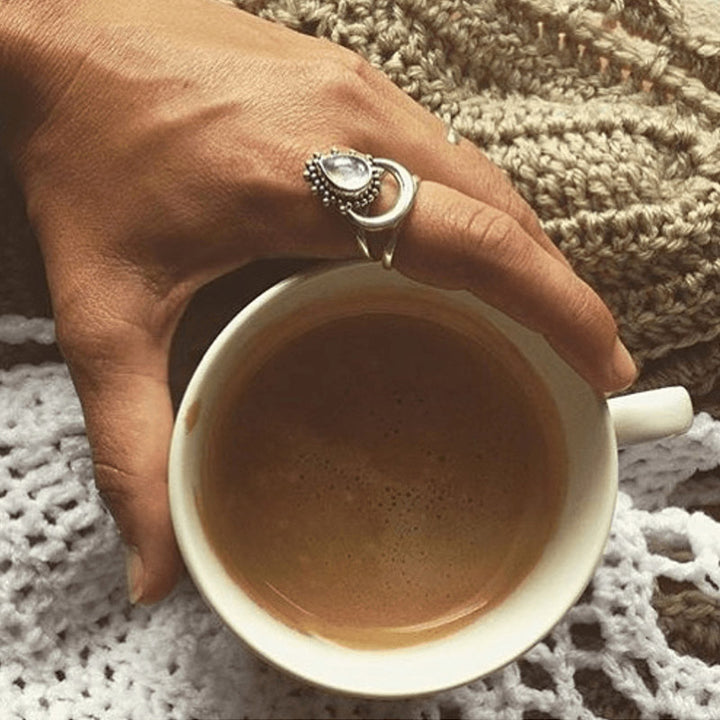 The Crescent Moon Moonstone Ring