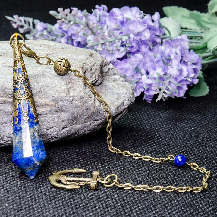 Lapis Lazuli Retro Positive Pendulum