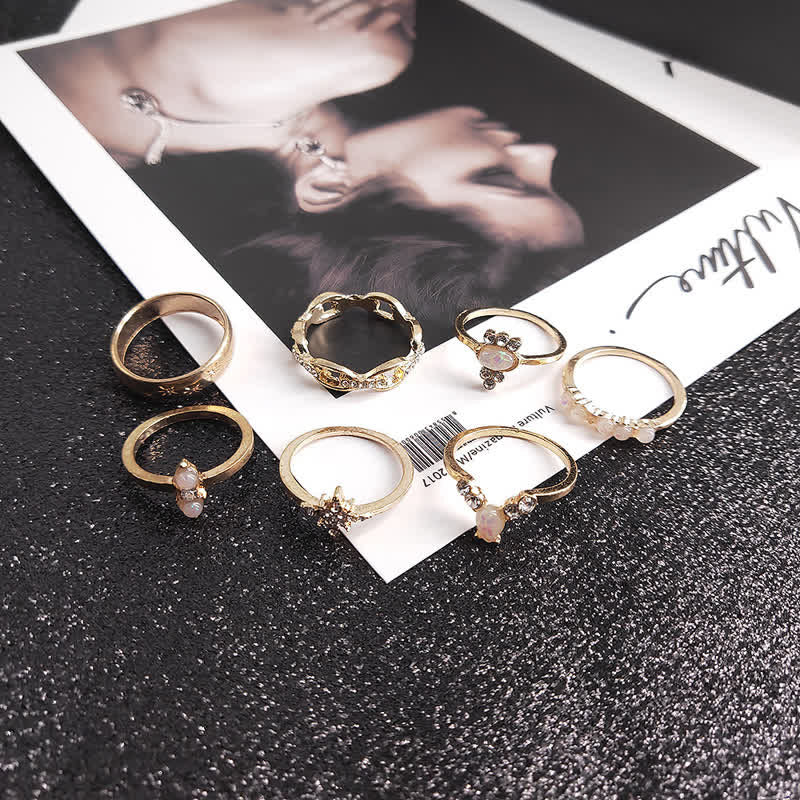 Olivenorma Vintage Opal 17 - Piece Ring Set
