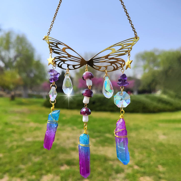 Olivenorma Crystal Butterfly Wings Sunshine Catcher Wind Chime