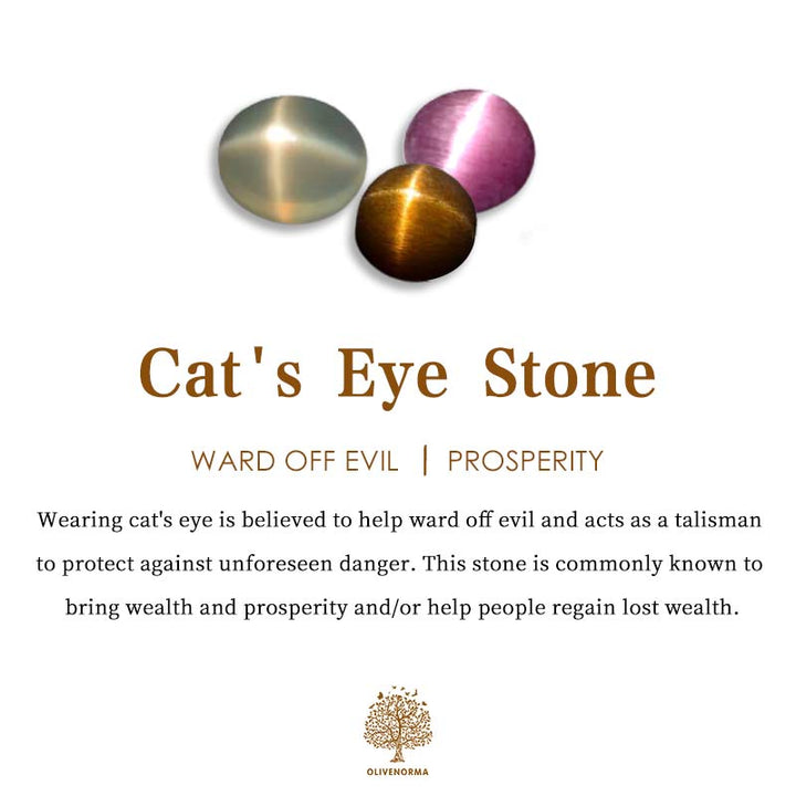 Olivenorma Cats Eye Stone Healing Crystal Heart