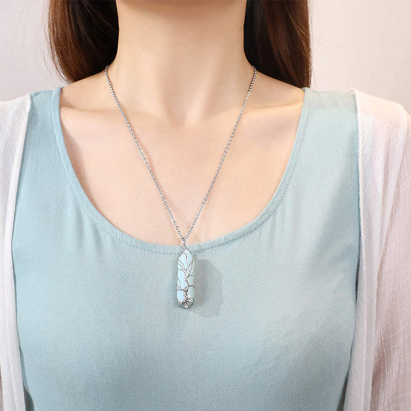 Olivenorma Crystal With Tree Of Life Gemstone Necklace - image 15