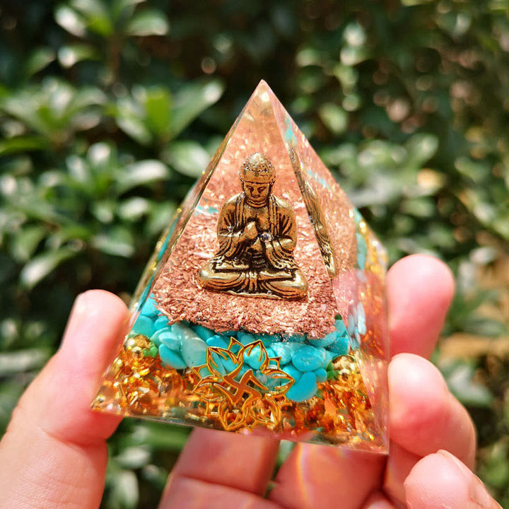 Olivenorma Turquoise Buddha Protection Orgone Pyramid