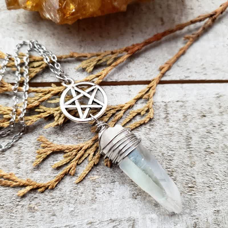 Olivenorma Pentagram Quartz Witch Necklace