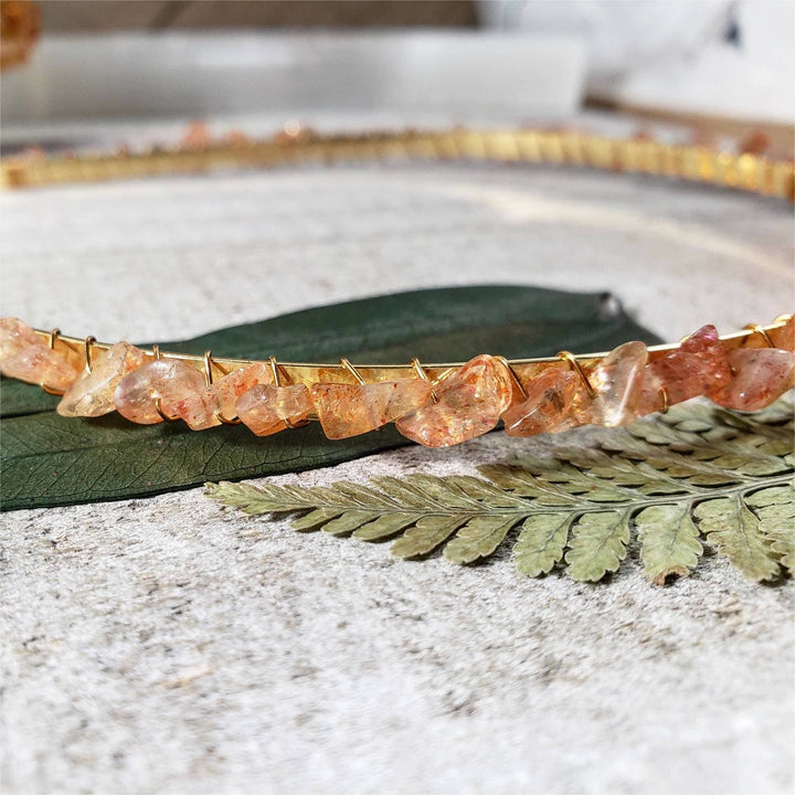 Olivenorma Pink Crystal Sun Stone Festival Boho Crystal Crown